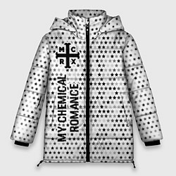 Куртка зимняя женская My Chemical Romance glitch на светлом фоне: по-вер, цвет: 3D-черный
