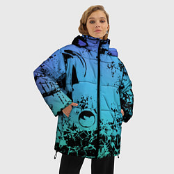 Куртка зимняя женская Неоновый абстрактный фон в граффити стиле, цвет: 3D-черный — фото 2