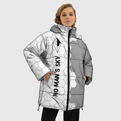 Куртка зимняя женская No Mans Sky glitch на светлом фоне: по-вертикали, цвет: 3D-черный — фото 2