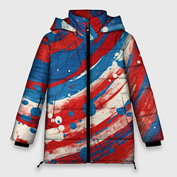 Куртка зимняя женская Краски в цветах флага РФ, цвет: 3D-светло-серый