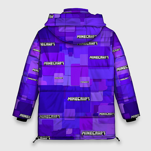 Женская зимняя куртка Minecraft pattern logo / 3D-Светло-серый – фото 2