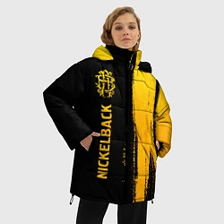 Куртка зимняя женская Nickelback - gold gradient: по-вертикали, цвет: 3D-черный — фото 2
