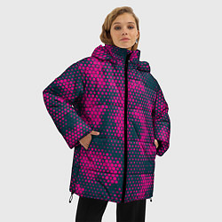 Куртка зимняя женская Спортивный паттерн камуфляж, цвет: 3D-красный — фото 2