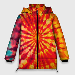 Куртка зимняя женская Тай дай солнце, цвет: 3D-красный