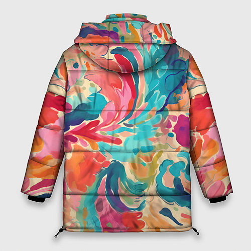 Женская зимняя куртка Акварельная абстракция / 3D-Светло-серый – фото 2