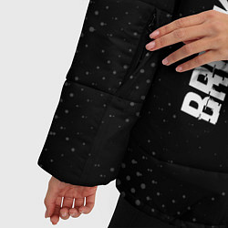 Куртка зимняя женская Breaking Benjamin glitch на темном фоне: по-вертик, цвет: 3D-черный — фото 2