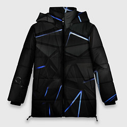 Куртка зимняя женская Black texture neon line, цвет: 3D-черный