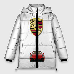 Куртка зимняя женская Porsche car, цвет: 3D-красный