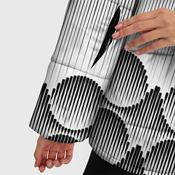 Куртка зимняя женская Круглая полосатая геометрия, цвет: 3D-светло-серый — фото 2