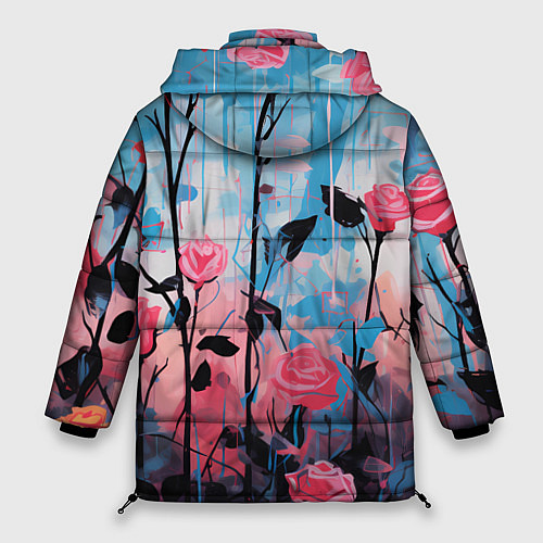 Женская зимняя куртка Цветочная аура / 3D-Светло-серый – фото 2