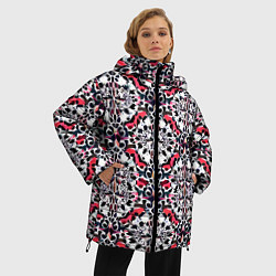 Куртка зимняя женская Геометрический паттерн - нейросеть, цвет: 3D-черный — фото 2