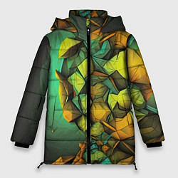 Женская зимняя куртка Зеленая объемная абстракция