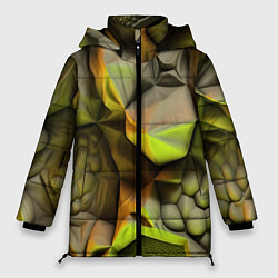 Женская зимняя куртка Зеленая объемная космическая текстура
