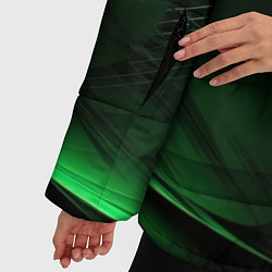 Куртка зимняя женская Зеленая абстракция фон, цвет: 3D-красный — фото 2