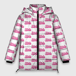 Куртка зимняя женская Узор из слов Bitch, цвет: 3D-светло-серый