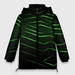 Женская зимняя куртка Green abstract dark background