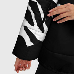 Куртка зимняя женская Полосы зебры с черным, цвет: 3D-черный — фото 2