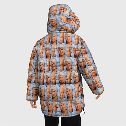 Женская зимняя куртка Паттерн - Райан Гослинг / 3D-Красный – фото 4