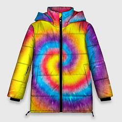 Куртка зимняя женская Тай-дай сочные цвета, цвет: 3D-светло-серый