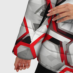 Куртка зимняя женская Кибер Hexagon Красный, цвет: 3D-светло-серый — фото 2