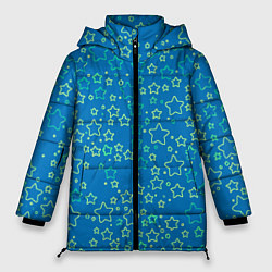 Куртка зимняя женская Маленькие звёздочки голубой, цвет: 3D-светло-серый