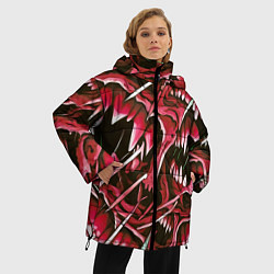 Куртка зимняя женская Красные клыки, цвет: 3D-черный — фото 2