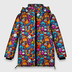Куртка зимняя женская Маленькие монстрики, цвет: 3D-светло-серый