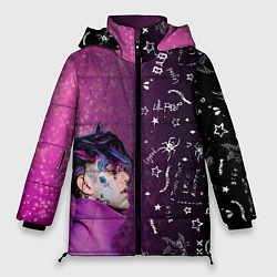 Куртка зимняя женская Лил Пип тату фиолетовый, цвет: 3D-светло-серый