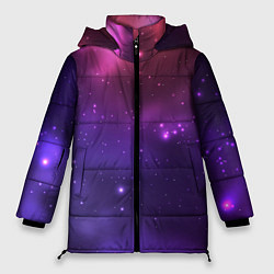 Куртка зимняя женская Разноцветный космос - неоновое свечение, цвет: 3D-красный