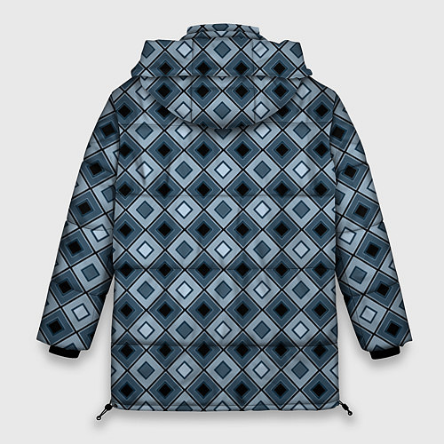 Женская зимняя куртка Геометрический узор в серо-голубом цвете / 3D-Светло-серый – фото 2