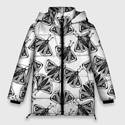 Куртка зимняя женская Butterflies - gothic pattern, цвет: 3D-черный