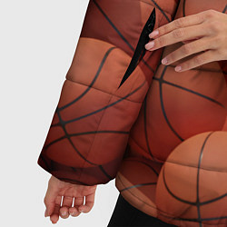 Куртка зимняя женская Узор с баскетбольными мячами, цвет: 3D-светло-серый — фото 2