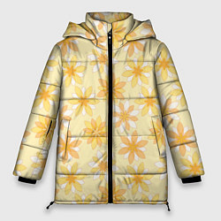Женская зимняя куртка Желтые геометричные цветы