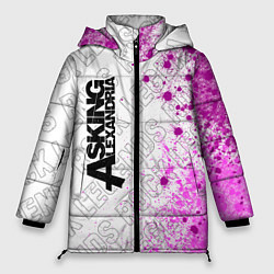 Куртка зимняя женская Asking Alexandria rock legends: по-вертикали, цвет: 3D-черный