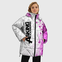 Куртка зимняя женская Asking Alexandria rock legends: по-вертикали, цвет: 3D-черный — фото 2