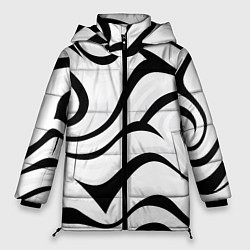 Куртка зимняя женская Анималистическая абстракция зебры, цвет: 3D-светло-серый