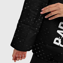 Куртка зимняя женская Papa Roach glitch на темном фоне: по-вертикали, цвет: 3D-черный — фото 2