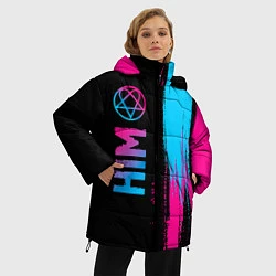 Куртка зимняя женская HIM - neon gradient: по-вертикали, цвет: 3D-черный — фото 2