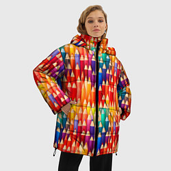 Куртка зимняя женская Цветные карандаши, цвет: 3D-светло-серый — фото 2