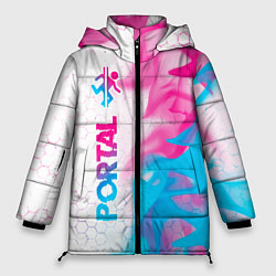 Куртка зимняя женская Portal neon gradient style: по-вертикали, цвет: 3D-черный