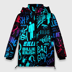 Куртка зимняя женская Billie Eilish neon pattern, цвет: 3D-красный