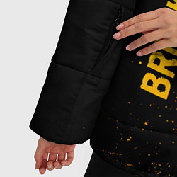 Куртка зимняя женская Breaking Benjamin - gold gradient: по-вертикали, цвет: 3D-черный — фото 2