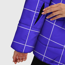 Куртка зимняя женская Cиняя клетка паттерн, цвет: 3D-светло-серый — фото 2