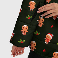 Куртка зимняя женская Christmas cockies pattern, цвет: 3D-черный — фото 2