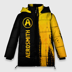 Куртка зимняя женская Aerosmith - gold gradient: по-вертикали, цвет: 3D-черный