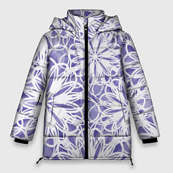 Куртка зимняя женская Стилизованные цветы абстракция, цвет: 3D-светло-серый