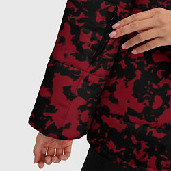 Куртка зимняя женская Красно-чёрная пятнистая текстура, цвет: 3D-черный — фото 2