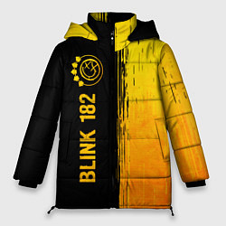 Куртка зимняя женская Blink 182 - gold gradient: по-вертикали, цвет: 3D-черный