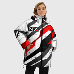 Куртка зимняя женская Mass effect - white uniform n7, цвет: 3D-черный — фото 2