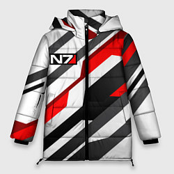 Куртка зимняя женская Mass effect - white uniform n7, цвет: 3D-красный